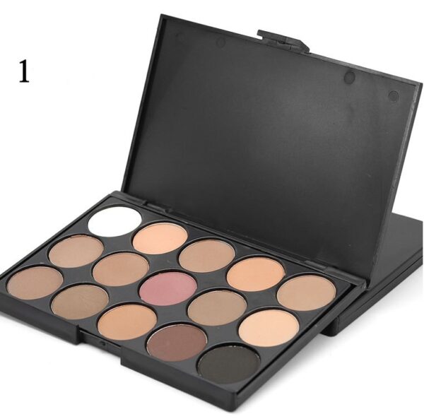 15-Color Earth Tone Eyeshadow Palette – Smoky & Natural Makeup Shades