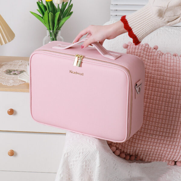 Smart LED Cosmetic Case With Mirror Cosmetic Bag Large Capacity Fashion Portable Storage Bag Travel Makeup Bags - Image 6