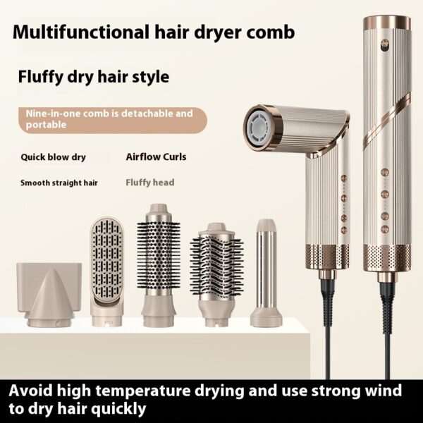 High Speed Hair Dryer Nine In One Hot Air Comb - Image 5