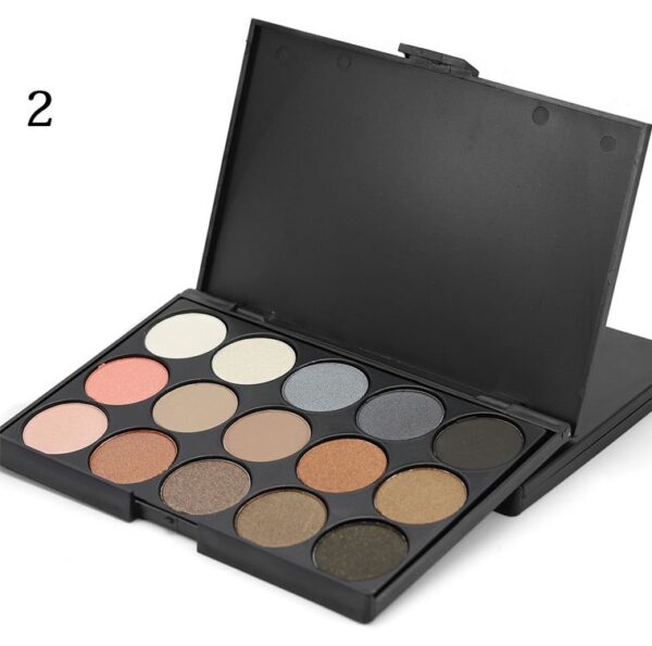 15-Color Earth Tone Eyeshadow Palette – Smoky & Natural Makeup Shades - Image 5