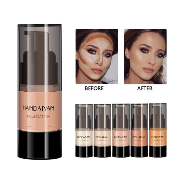 HANDAIYAN Full Cover Foundation Waterproof Moisturizer fond de teint couvrant Face Liquid Foundation Base Makeup for Dark Skin - Image 5