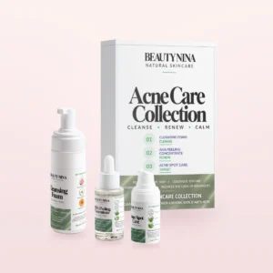 BEAUTYNNA Acne Care Collection box with Cleansing Foam, AHA Peeling Concentrate and Acne Spot Care