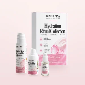 BEAUTYNNA Hydration box with Sensitive Skin Oil-to-Milk Cleanser, Moisturising Day Cream and Double Hydration Boost Gel + HA